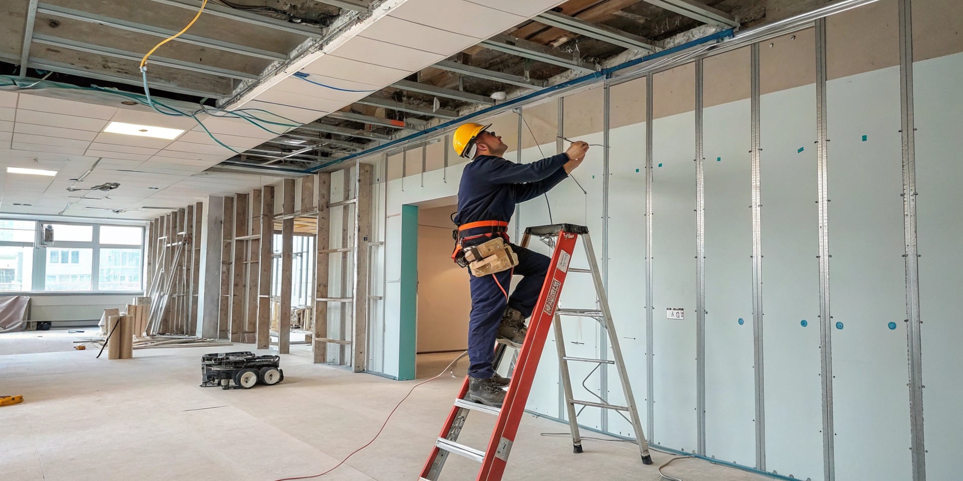 Residential drywall installation and finishing work