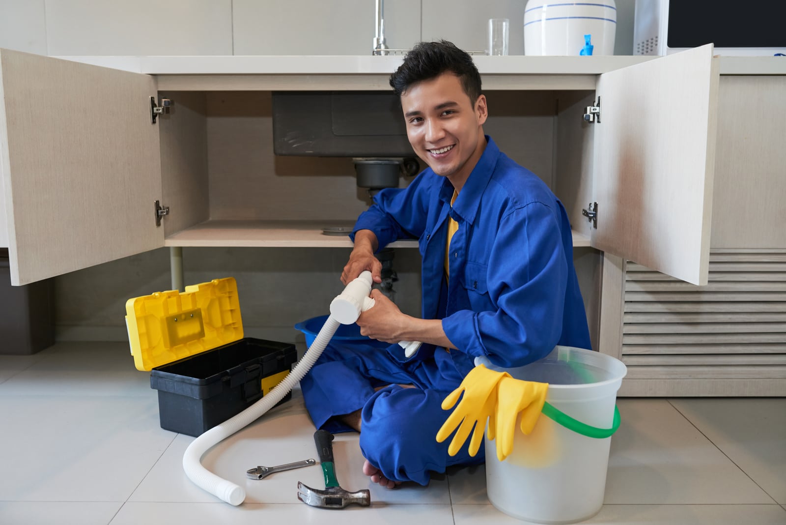 TINSA USA personnel completing residential plumbing work