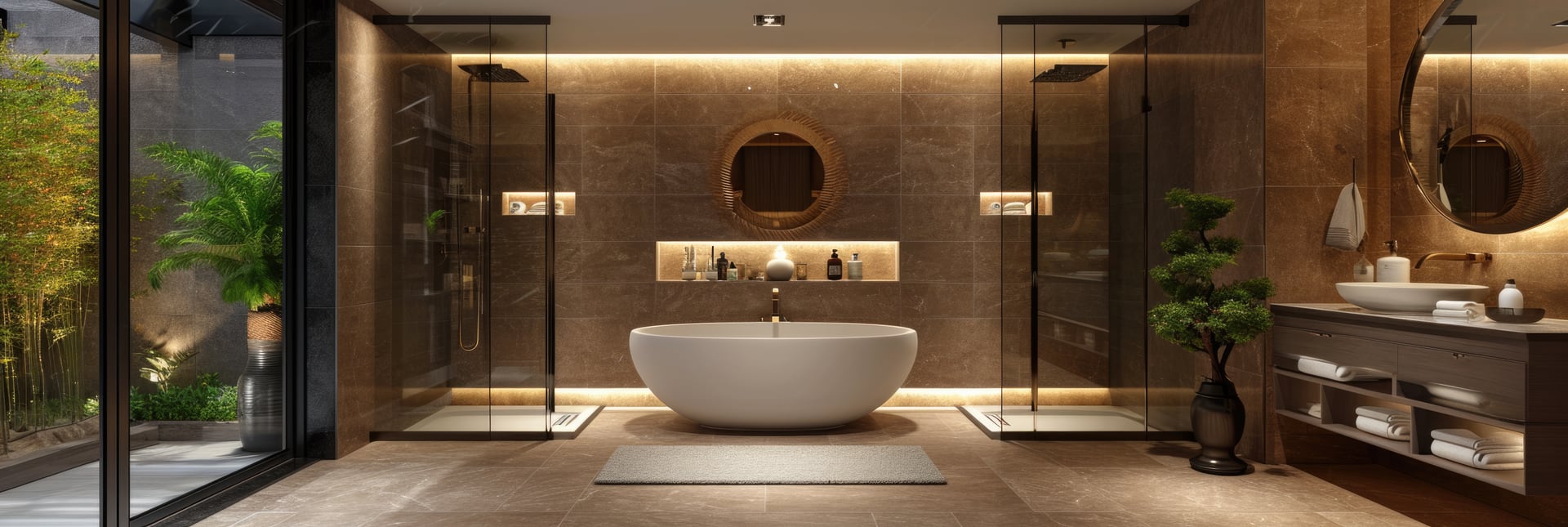 Refined residential bathroom representing bathroom remodeling possibilities