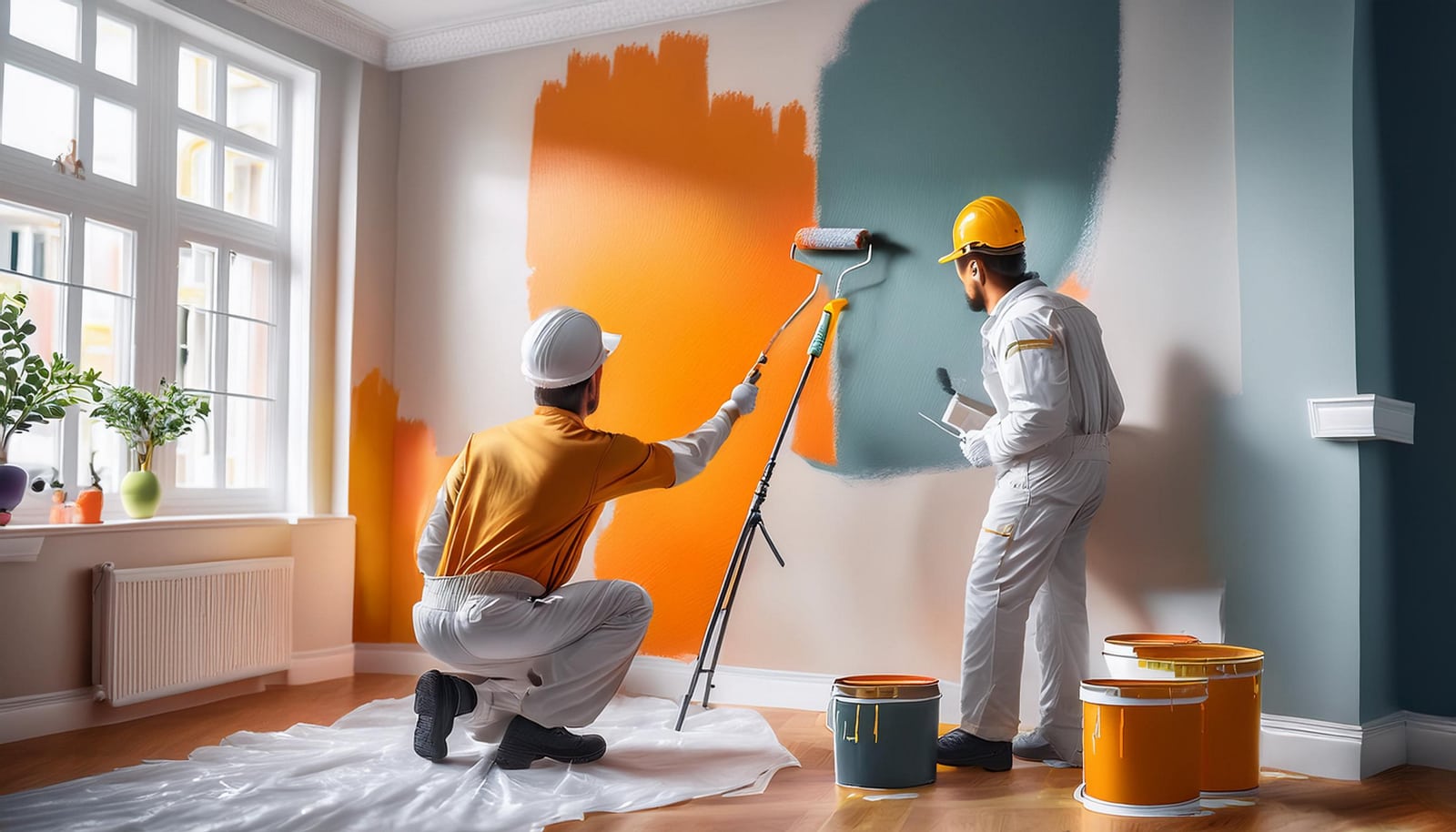TINSA USA personnel painting a residential space